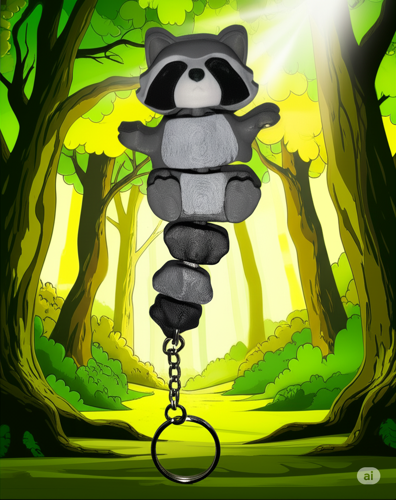 Ringo The Flexi Raccoon Keychain | Happy Sea Hawaii